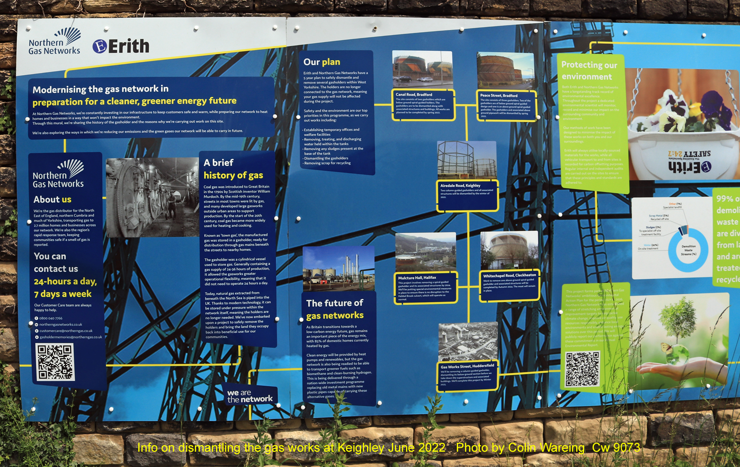 Gas holder dismantling in Keighley in June 2022 Colin and Carole’s