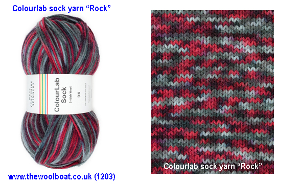 DK weight knitting or crochet yarn from the West Yorkshire Spinners ColourLab range, Composition Solids: 75% British Wool 25% Nylon West Yorkshire Spinners, reared, sheared and spun in Britian. Makeup - DK Yarn in a 150g Ball Yarn Meterage 337m (367yd) Needle Size 4mm (UK8/US6) Stitch Tension 22 Stitches Row Tension 28 Rows This is the “Rock” shade, no 1201, in shades of Red and grey. Dye lot 2167 Collect from The Wool Boat moored near Burscough in West Lancashire or this yarn can be posted out to a UK address with postage and packing added if applicable. Thank you for having a look, Carole, and Capt Col on The Wool Boat.