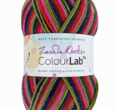 DK weight knitting or crochet yarn from the West Yorkshire Spinners ColourLab range, Composition Solids: 100% British Wool West Yorkshire Spinners, reared, sheared and spun in Britian. Makeup - DK Yarn in a 100g Ball Yarn Meterage 225m (245yd) Needle Size 4mm (UK8/US6) Stitch Tension 22 Stitches Row Tension 28 Rows This is the “Forest Stripes” shade, no 1032, in shades of pinks, greens and blues. Dye lot 1497 Collect from The Wool Boat moored near Burscough in West Lancashire or this yarn can be posted out to a UK address with postage and packing added if applicable. Thank you for having a look, Carole, and Capt Col on The Wool Boat.
