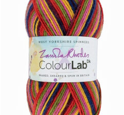 DK weight knitting or crochet yarn from the West Yorkshire Spinners ColourLab range, Composition Solids: 100% British Wool West Yorkshire Spinners, reared, sheared and spun in Britian. Makeup - DK Yarn in a 100g Ball Yarn Meterage 225m (245yd) Needle Size 4mm (UK8/US6) Stitch Tension 22 Stitches Row Tension 28 Rows This is the “Zandra's Rainbow” shade, no 1033, in shades of Red, blue, Yellow, green Dye lot 1957 Collect from The Wool Boat moored near Burscough in West Lancashire or this yarn can be posted out to a UK address with postage and packing added if applicable.