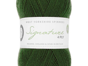 “West Yorkshire Spinners “Evergreen” From the Wool Boat and West Yorkshire Spinners, shade 1235. 4 ply knitting or crochet yarn from the West Yorkshire Spinners Signature 4 Ply range.75% Wool - 25% Nylon. The wool content contains 35% luxurious Blue faced Leicester making this one of the most sumptuous 4 Ply products on the market. It is ideal for socks and more! From the West Yorkshire Spinners Signature 4 ply range. West Yorkshire Spinners, reared, sheared and spun in Britain. British Wool Mark Makeup - Size 100gm balls (400m) Tension 36rs x 28sts - 10cm sq - 3.25mm (US3) needles A quality yarn at a nice price from a unique wool shop. If you can’t get to us on The Wool Boat we can post out to a UK address for postage cost if applicable. Machine Wash 30° This is the Evergreen shade, no 1235, in a shade of dark green. The dye lot no is 2287 Collect from The Wool Boat moored near Burscough in West Lancashire or this yarn can be posted out to a UK address with postage and packing added if applicable. Thank you for having a look, Carole, and Capt Col on The Wool Boat.