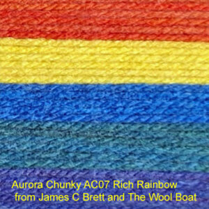 Aurora Chunky AC07 Rich Rainbow from James C Brett and The Wool Boat