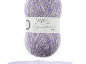 The Florist Collection adds a touch of charm and nostalgia to our award-winning Signature 4 Ply range. From the alluring shades of peonies to the vibrant colours of foxgloves, the six distinctive prints and seven accent shades make this the perfect palette. Yarn from the West Yorkshire Spinners Florist Collection adding to the Signature 4 Ply range.75% Wool - 25% Nylon. The wool content contains 35% luxurious Blue faced Leicester making this one of the most sumptuous 4 Ply products on the market. The Florist Collection adds to the Sweet Shop, Spice Rack and Country Birds shades we have in stock, all ideal for socks! British Wool Mark Makeup - Size 100gm balls (400m) Tension 36rs x 28sts - 10cm sq - 3.25mm (US3) needles Excellent Value at £6 per ball available from The Wool Boat or we can post out to a UK address for £6 plus postage if applicable. Machine Wash 30° This is the Delphinium shade, no 805, in Demin purples, which has now been discontinued, so limited stocks. We also have a sock and shawl pattern booklet to go with the yarns, Thank you, Carole, and Capt Col on The Wool Boat.