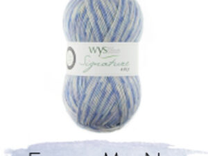 Yarn from the West Yorkshire Spinners Florist Collection adding to the Signature 4 Ply range.75% Wool - 25% Nylon. The wool content contains 35% luxurious Blue faced Leicester making this one of the most sumptuous 4 Ply products on the market. The Florist Collection adds to the Sweet Shop, Spice Rack and Country Birds shades we have in stock, all ideal for socks! British Wool Mark Makeup - Size 100gm balls (400m) Tension 36rs x 28sts - 10cm sq - 3.25mm (US3) needles Excellent Value at £6 per ball available from The Wool Boat or we can post out to a UK address for the £6 plus postage if applicable. Machine Wash 30° This is the Forget me not shade, no 801, in Denim blue, which has now been discontinued, so limited stocks. We also have a sock and shawl pattern booklet to go with the yarns, Thank you, Carole, and Capt Col on The Wool Boat.