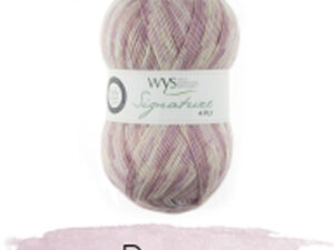 Yarn from the West Yorkshire Spinners Florist Collection adding to the Signature 4 Ply range.75% Wool - 25% Nylon. The wool content contains 35% luxurious Blue faced Leicester making this one of the most sumptuous 4 Ply products on the market. The Florist Collection adds to the Sweet Shop, Spice Rack and Country Birds shades we have in stock, all ideal for socks! British Wool Mark Makeup - Size 100gm balls (400m) Tension 36rs x 28sts - 10cm sq - 3.25mm (US3) needles Excellent Value at £6 per ball available from The Wool Boat or we can post out to a UK address for the £6 plus postage if applicable. Machine Wash 30° This is the Foxglove shade, no 800, in Denim lilac, which has now been discontinued, so limited stocks. We also have a sock and shawl pattern booklet to go with the yarns, Thank you, Carole, and Capt Col on The Wool Boat.