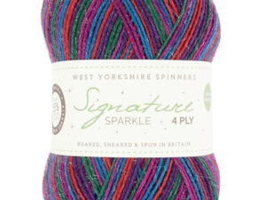 4 ply knitting or crochet yarn from the West Yorkshire Spinners Signature 4 Ply range.75% Wool - 25% Nylon. The wool content contains 35% luxurious Blue faced Leicester making this one of the most sumptuous 4 Ply products on the market. It is ideal for socks and more! West Yorkshire Spinners, reared, sheared and spun in Britian. British Wool Mark Makeup - Size 100gm balls (400m) Tension 36rs x 28sts - 10cm sq - 3.25mm (US3) needles Excellent Value at £8.50 per ball available from The Wool Boat or we can post out to a UK address for the £8.50 plus postage if applicable. Machine Wash 30° This is the Vintage Tinsel shade, no 1051, in shades of red blue and green with a sparkle. This is one of the Christmas yarn collection though it doesn’t have to be used for Christmas crafting only…. We also have a sock and shawl pattern booklets and patterns to go with the yarns. Collect from The Wool Boat moored near Burscough in West Lancashire or this yarn can be posted out to a UK address with postage and packing added if applicable. Thank you for having a look, Carole, and Capt Col on The Wool Boat.