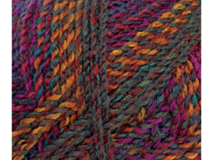 James C Bretts Marble Chunky knitting and crochet yarn Marble Chunky MC 27 Yarn Available in range of shades from pastel to vibrant and variegated colours. 100% Acrylic Length 312m 341 yards per 200-gram ball. Needle size, 6mm US10 Tension 14sts+20rows per 10cm/4inch Knits to most Chunky patterns. Machine Washable at 30C This one is MC 27 in colours of Purple and orange