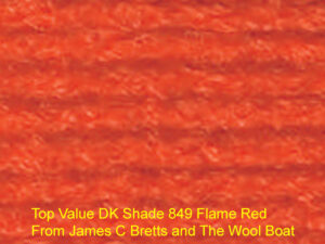 Top Value DK premium acrylic yarn Available in range of shades. This is shade 849 in a shade of Flame Red.