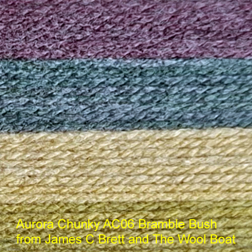 Aurora Chunky Yarn Available in a range of 8 shades, this being shade AC06 pastel purple, blues, cream and greens. Can be posted out to a uk address with postage if applicable