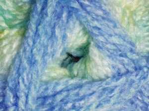 Baby Marble Yarn Available in range of shades of from pastel to vibrant and variegated colours. This is shade BM 25 colours of pastel greens and blues.