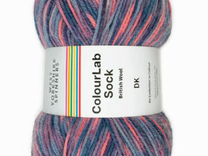 West Yorkshire Spinners Colourlab sock DK Yarn Available in a range of impactful colours. This is shade 1199 named Soul, in a shade of Purple, blue and lilac.