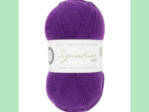 West Yorkshire Spinners Signature 4 ply DK Yarn Available in multiple shades of bright, vibrant solid and variegated colours. This is shade 1003 named Amethyst in a shade of purple