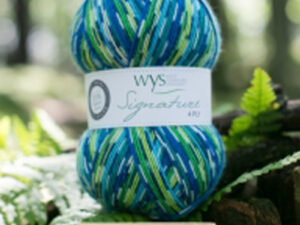 “West Yorkshire Spinners “Peacock” From the Wool Boat and West Yorkshire Spinners, shade 851 4 ply knitting or crochet yarn from the West Yorkshire Spinners Signature 4 Ply range.75% Wool - 25% Nylon. The wool content contains 35% luxurious Blue faced Leicester making this one of the most sumptuous 4 Ply products on the market. It is ideal for socks and more! From the West Yorkshire Spinners Signature 4 ply range. West Yorkshire Spinners, reared, sheared and spun in Britain. British Wool Mark Makeup - Size 100gm balls (400m) Tension 36rs x 28sts - 10cm sq - 3.25mm (US3) needles A quality yarn at a nice price from a unique wool shop. If you can’t get to us on The Wool Boat we can post out to a UK address for postage cost if applicable. Machine Wash 30° This is the Peacock shade, no 851, in shades of blue and green. The dye lot no is 1190 Collect from The Wool Boat moored near Burscough in West Lancashire or this yarn can be posted out to a UK address with postage and packing added if applicable. Thank you for having a look, Carole, and Capt Col on The Wool Boat.