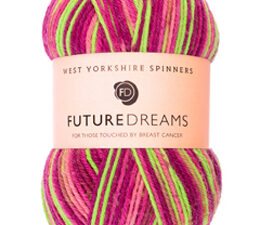 DK weight knitting or crochet yarn from the West Yorkshire Spinners ColourLab range, Composition Solids: 100% British Wool West Yorkshire Spinners, reared, sheared and spun in Britian. Makeup - DK Yarn in a 100g Ball Yarn Meterage 225m (245yd) Needle Size 4mm (UK8/US6) Stitch Tension 22 Stitches Row Tension 28 Rows This is the “Future Dreams” shade, no 1197, in shades of pinks and green’s Dye lot 2091 Collect from The Wool Boat moored near Burscough in West Lancashire or this yarn can be posted out to a UK address with postage and packing added if applicable. Thank you for having a look, Carole, and Capt Col on The Wool Boat.