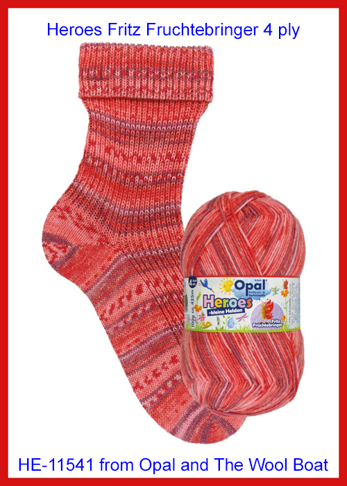 Opal 4 ply Yarn Available in multiple shades of bright, vibrant and variegated colours. This is shade 11541 named Fritz Fruchtebringer in a shade of Oranges