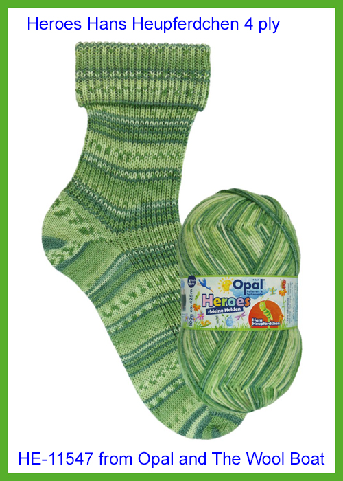 “Opal “Heroes Hans Heupferdchen / Kleine Helden Heroes” From the Wool Boat and Opal, shade 11547 4 ply in shades of green knitting or crochet yarn from Opal Heroes range.75% Wool - 25 % polyamide. It is ideal for socks and more! Makeup - Size 100gm balls (425m) Tension Stitch 30 Stitches x 42 Rows to a 4-inch square. 2.25mm (UK13) needles A quality yarn at a nice price from a unique wool shop. If you can’t get to us on The Wool Boat we can post out to a UK address for postage cost if applicable. Machine Wash 340° This is the Heroes Hans Heupferdchen, Shade no 11547, in shades of greens. The dye lot no is 3884 Collect from The Wool Boat moored near Burscough in West Lancashire or this yarn can be posted out to a UK address with postage and packing added if applicable. Thank you for having a look, Carole, and Capt Col on The Wool Boat.