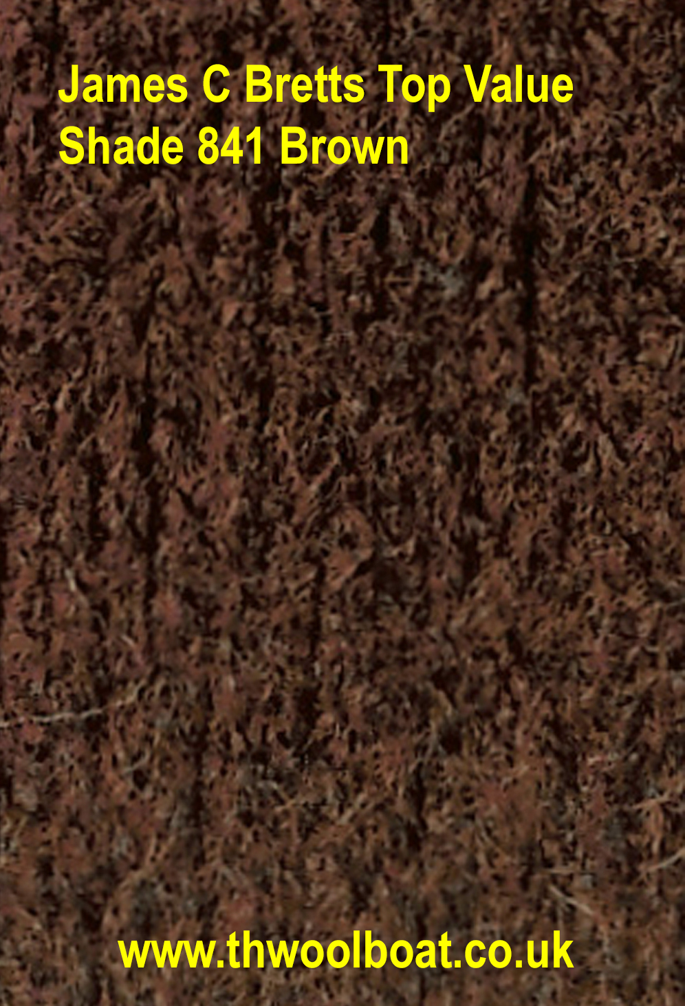 James C Bretts DK Top Value Double knitting Yarn James C Bretts DK Top Value “Brown” TV 841 in a shade of brown, which could be good for teddies. Available in a good range of shades and one of the most versatile double knitting weight yarns you’ll find. This yarn is 100% Premium Acrylic Each 100grm Ball contains 290m/317yrds and knits to double knitting patterns on 4mm needles. Tension 22sts + 28rows per 10cm / 4 inch Knits to most D K patterns. Machine Washable 30° Dye lot 52269 This yarn can be posted out to a UK address which will attract postage and packing if applicable. Thank you for having a look, Carole, and Capt Col on The Wool Boat.