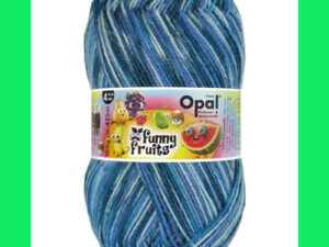 “Opal “Funny Fruits” From the Wool Boat and Opal, shade 11411 4 ply in shades of blues knitting or crochet yarn from Opal range.75% Wool - 25 % polyamide. It is ideal for socks and more! Makeup - Size 100gm balls (425m) Tension Stitch 30 Stitches x 42 Rows to a 4-inch square. 2.25mm (UK13) needles A quality yarn at a nice price from a unique wool shop. If you can’t get to us on The Wool Boat we can post out to a UK address for postage cost if applicable. Machine Wash 340° This is the Funny Fruits, Shade no 11411, in shades of blues. The dye lot no is 3446 Collect from The Wool Boat moored near Burscough in West Lancashire or this yarn can be posted out to a UK address with postage and packing added if applicable. Thank you for having a look, Carole, and Capt Col on The Wool Boat.