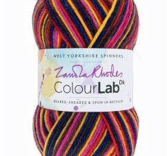 DK weight knitting or crochet yarn from the West Yorkshire Spinners ColourLab range, Composition Solids: 100% British Wool West Yorkshire Spinners, reared, sheared and spun in Britian. Makeup - DK Yarn in a 100g Ball Yarn Meterage 225m (245yd) Needle Size 4mm (UK8/US6) Stitch Tension 22 Stitches Row Tension 28 Rows This is the “Sunset Bouquet” shade, no 1029, in shades of Red, Yellow, and black Dye lot 1494 Collect from The Wool Boat moored near Burscough in West Lancashire or this yarn can be posted out to a UK address with postage and packing added if applicable. Thank you for having a look, Carole, and Capt Col on The Wool Boat.