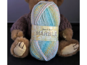 James C Bretts Marble DK knitting and crochet yarn Marble DK MT 56 Yarn Double knitting yarn in shades of light greens and yellows. 100% Premium Acrylic Length 268m or 293 yards per 100-gram ball. Needle size, 4mm US 6 Tension 28sts+30rows per 10cm/4inch Knits to most DK patterns. Machine Washable at 30C Dye lot 3874 This yarn can be posted out to a UK address which will plus postage and packing if applicable. Thank you for having a look, Carole, and Capt Col on The Wool Boat.
