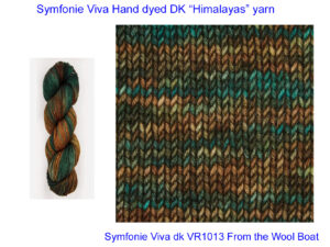 “Symfonie Viva DK “Himalayas” From the Wool Boat and Symfonie and Knit Pro shade VR1013 Hand dyed DK weight in shades of brown and turquoise knitting or crochet yarn from Symfonie range. 100% Merino Superwash wool. Makeup - Size 100gm hank (220m) Tension Per 10cm (4″): 22-25 sts/28-32 row Needle Sizes: 3.25-3.75mm This is Himalayas, Shade no VR1013, in shades of brown and turquoise. A quality yarn at a nice price from a unique wool shop. Collect from The Wool Boat moored near Burscough in West Lancashire or this yarn can be posted out to a UK address with postage and packing added if applicable. Thank you for having a look, Carole, and Capt Col on The Wool Boat.