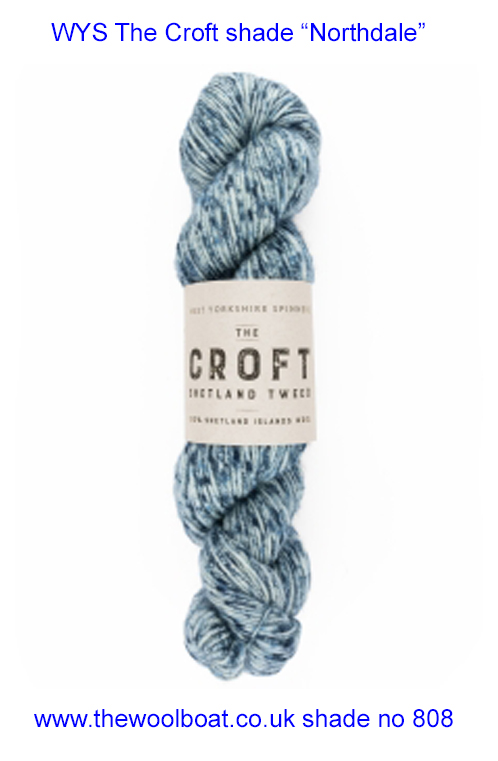 DK weight knitting or crochet yarn from the West Yorkshire Spinners Croft DK range, Composition Solids: 100% Shetland Islands Wool. West Yorkshire Spinners, reared, sheared and spun in Britian. Makeup - DK Yarn in a 100g Skien or hank 225m (246yd) Yarn Meterage 225m (246yd) Needle Size 4mm (UK8/US6) Stitch Tension 22 Stitches Row Tension 24 Rows This is the “100% Shetland Islands Wool” shade, no 808, in shade of blue flecks. Dye lot 7893 A248 Collect from The Wool Boat moored near Burscough in West Lancashire or this yarn can be posted out to a UK address with postage and packing added if applicable. Thank you for having a look, Carole, and Capt Col on The Wool Boat.